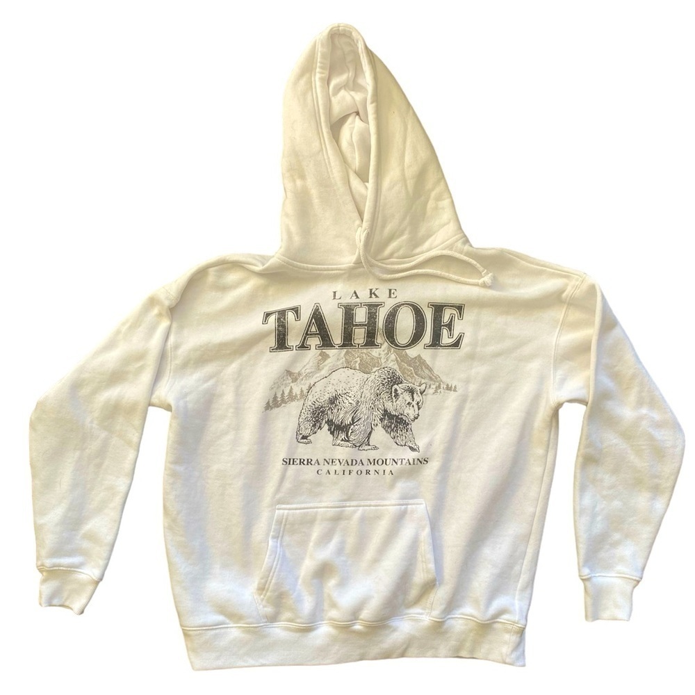 Ardene Sweatshirt Cream Graphic Lake Tahoe Small